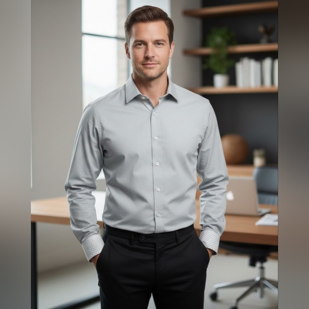 Nick Graham Men Everywhere Long Sleeve Dress Shirt Modern Fit